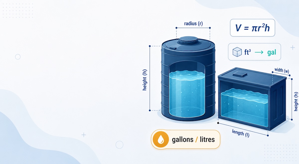 How to Calculate Tank Volume in Gallons and Liters